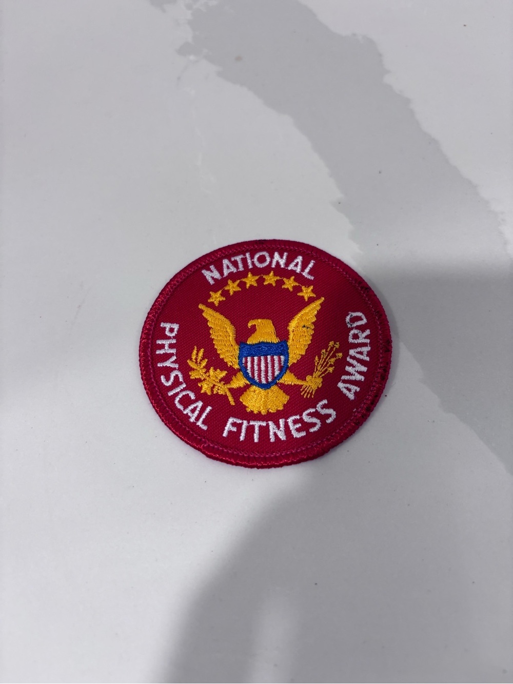 Vtg National Physical Fitness Award Patch - Red with Gold & Blue